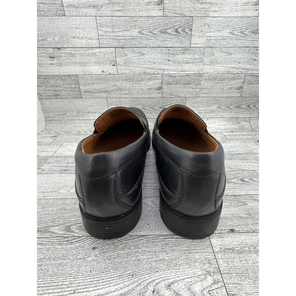 Clarks Whiddon Step Men Black Leather Loafers Dress Shoes Size 11W 261103128100